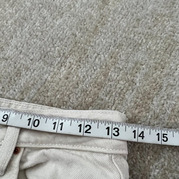 Zara High Waisted Distressed Straight Leg Jeans 4 Cream Cropped - Picture 8 of 9